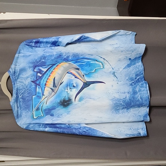 Spicy Tuna Unisex Shirt Longsleeve Blue Florida Marlin Fishing NO SZ  EUC *READ* - Picture 4 of 7